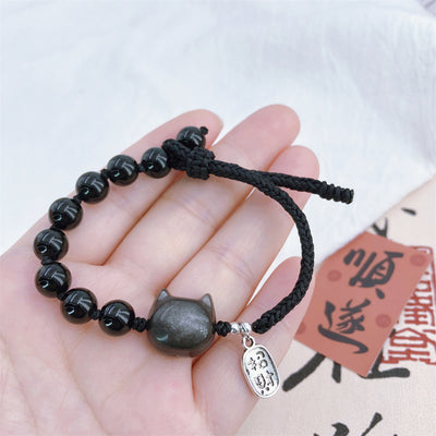 Atracción y Equilibrio Espiritual con Pulsera Energética de Obsidiana Nevada