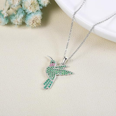Collar colibrí en plata 925, diseño elegante y con alma libre