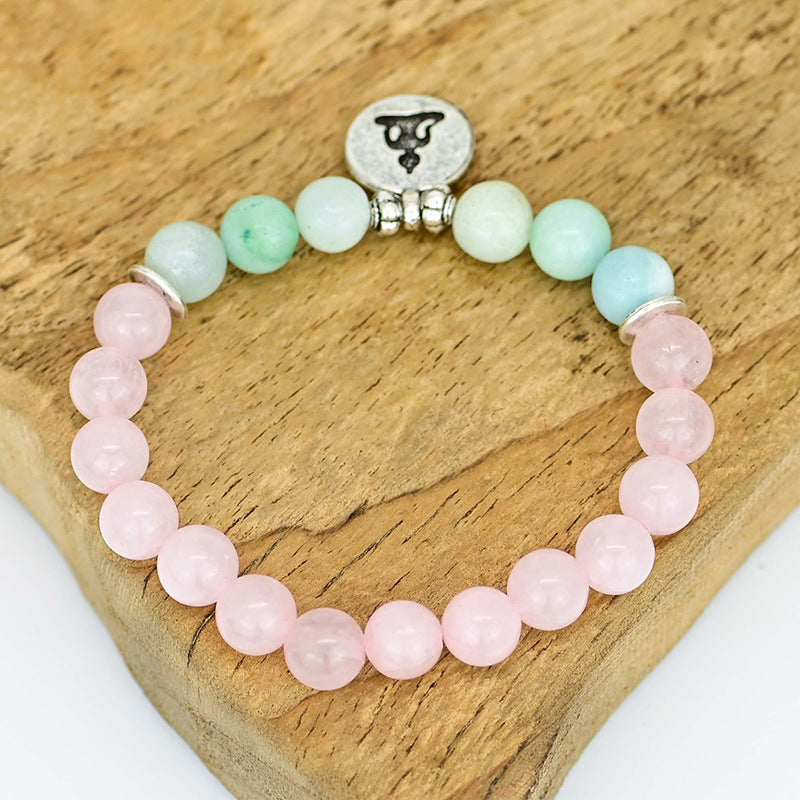Pulsera de cuarzo rosa con Cabeza de Buda – Amor y paz interior