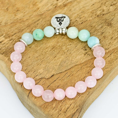 Pulsera de cuarzo rosa con Cabeza de Buda – Amor y paz interior