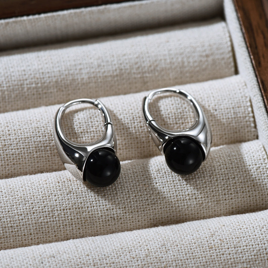 Protección y Elegancia: Pendientes de Obsidiana Negra para Mujer
