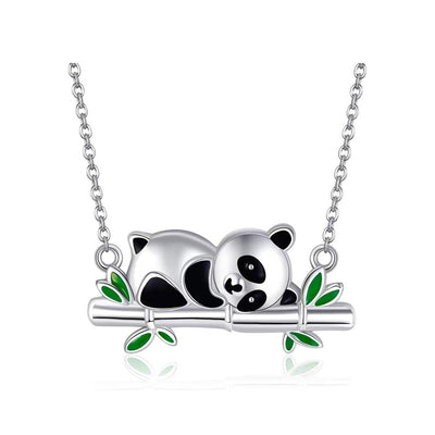 Collar panda en plata 925, diseño delicado de inspiración china