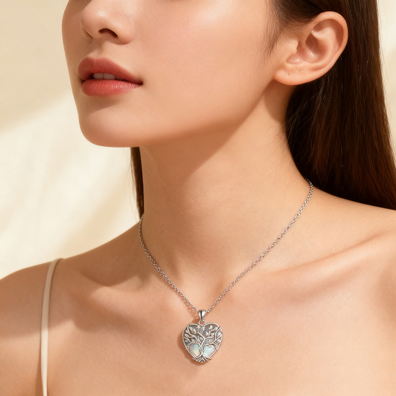 Collar Árbol de la Vida Zen con Piedra Lunar – Luz, Amor y Energía Interior