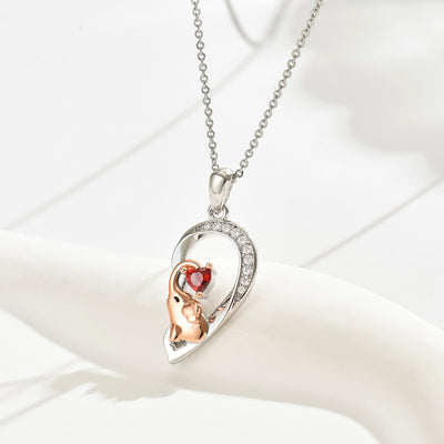 Collares de pareja en plata 925 con granate, símbolo de amor profundo y conexión duradera