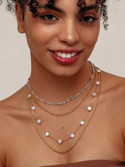 Collar de turmalina rosa: equilibrio y amor en cada perla