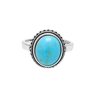 Anillo de turquesa natural en plata 925, protección ancestral y energía positiva