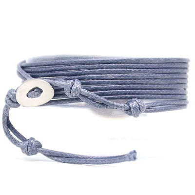 Pulsera Curativa de Amatista con Cuerda Azul o Marrón Encerada