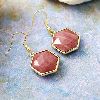 Armoniza Tu Energía y Confianza con Pendientes de Rodonita Natural