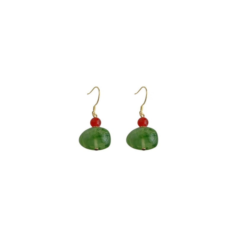 Pendientes de turmalina verde y jade rojo: energía, elegancia y bienestar