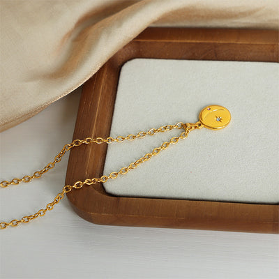 Collar energético de acero de titanio: Armonía celestial y elegancia diaria