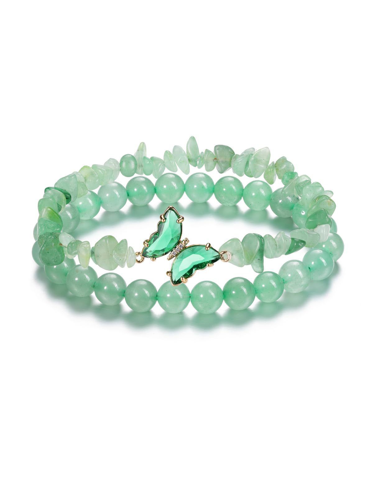 Pulsera de Transformación y Energía con Mariposa y Piedras Naturales