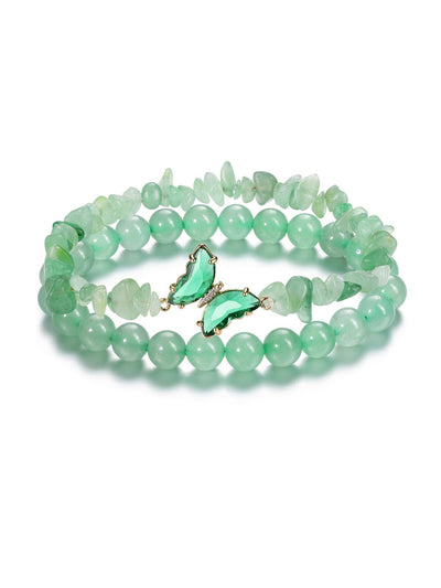Pulsera de Transformación y Energía con Mariposa y Piedras Naturales