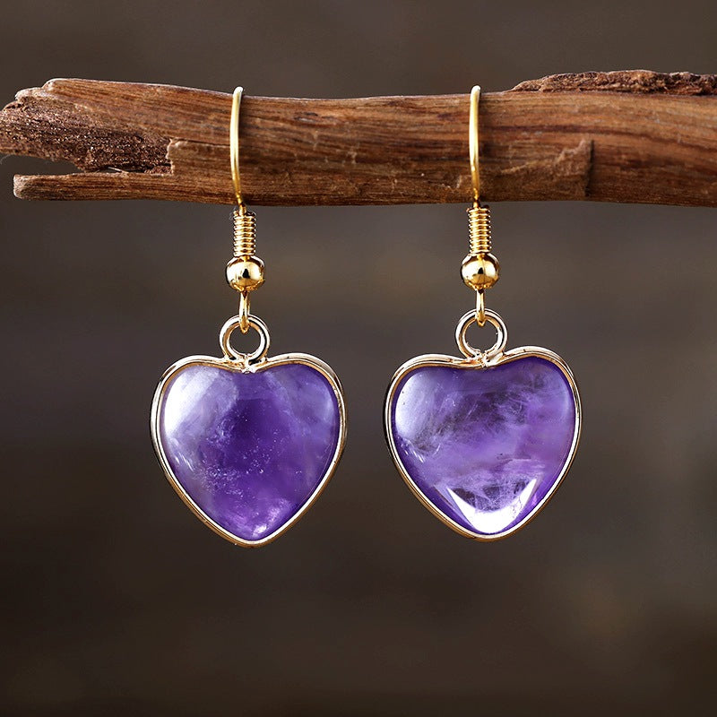 Pendientes corazón de piedra natural: amor, protección y energía positiva