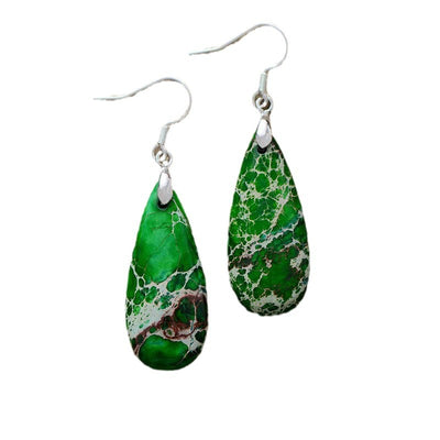 Pendientes Gota Zen: Equilibrio y Energía con Jade Verde & Songlan