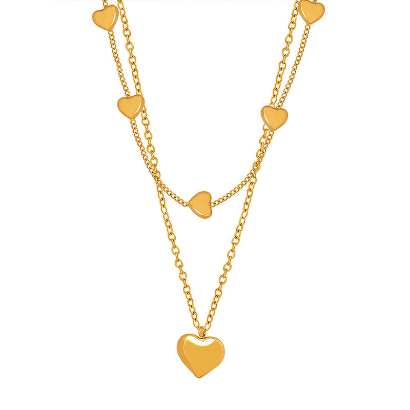 Collar Corazón Doble: Amuleto de Amor y Protección