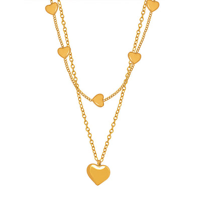 Collar Corazón Doble: Amuleto de Amor y Protección