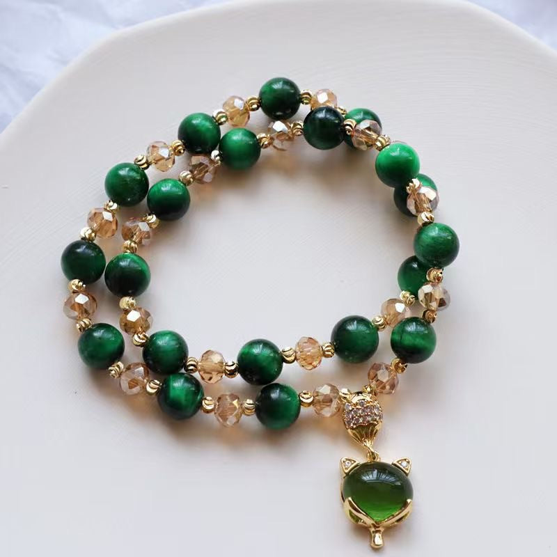 Pulsera de Cuarzo Verde: Elegancia Ligera y Bienestar Natural
