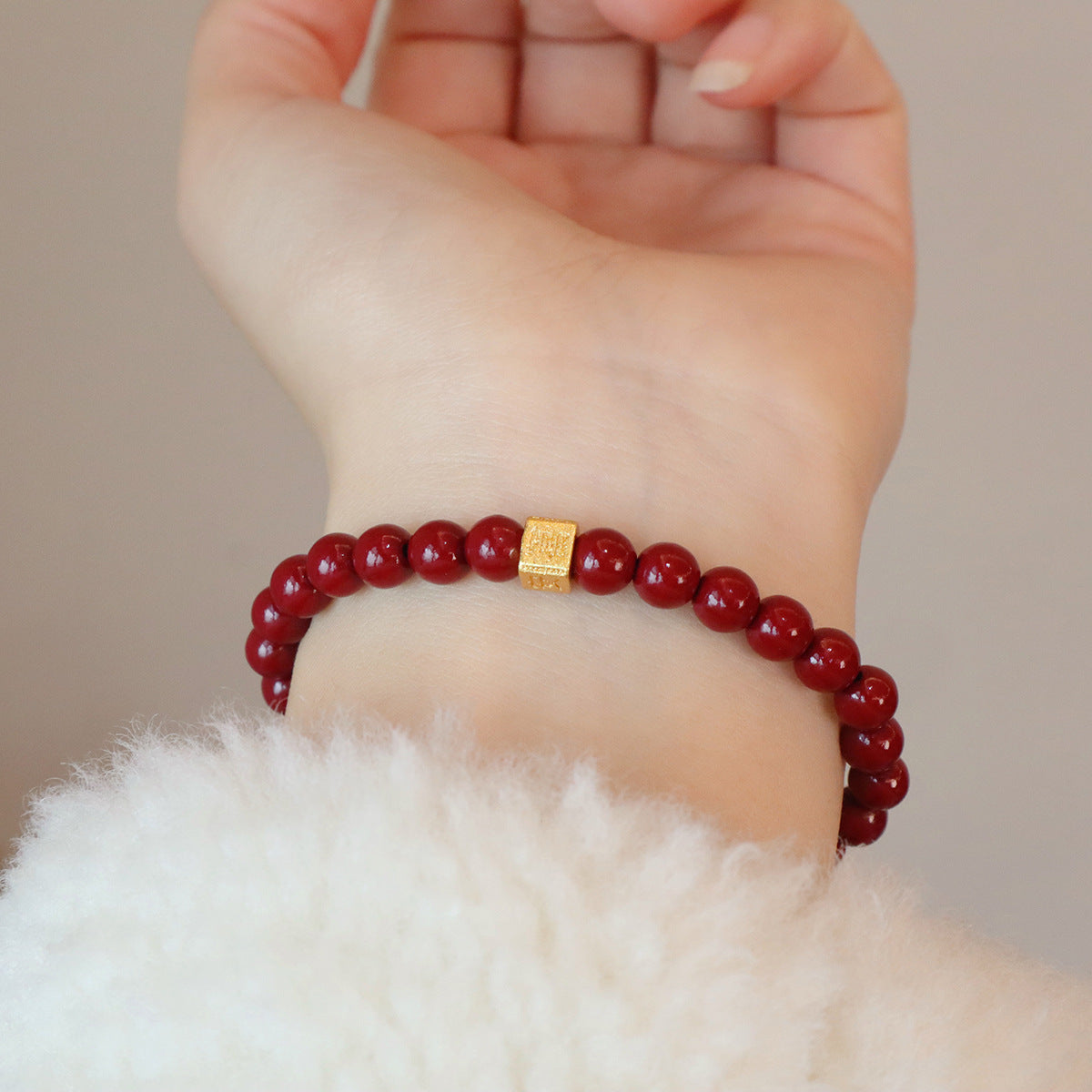 Pulsera de energía vital con cinabrio y jadeíta: protección y armonía