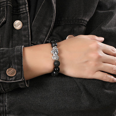 Pulsera Abundancia Sagrada de Obsidiana Nevada – Armoniza Tu Energía y Atrae Riqueza