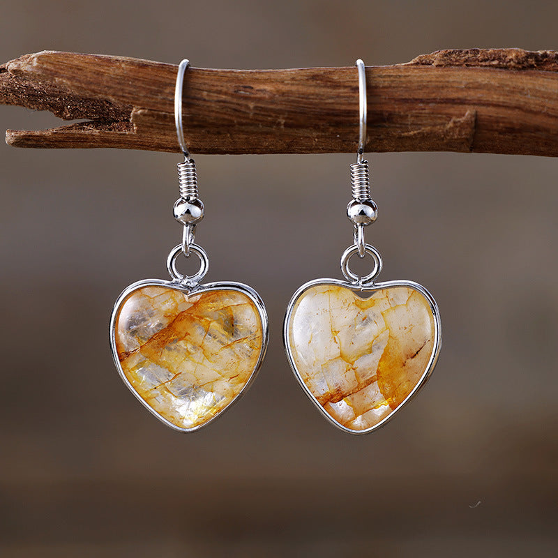Pendientes corazón de piedra natural: amor, protección y energía positiva