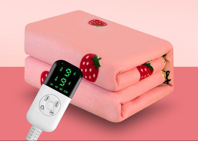 Manta Eléctrica Zen de Terciopelo con Diseño de Fresas – Calidez, Dulzura y Bienestar Interior