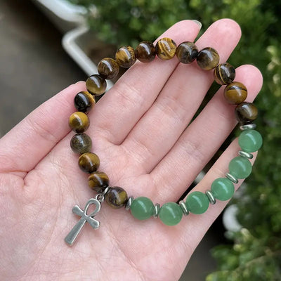 Pulsera Energética de Equilibrio y Prosperidad: Ojo de Tigre y Aventurina Verde