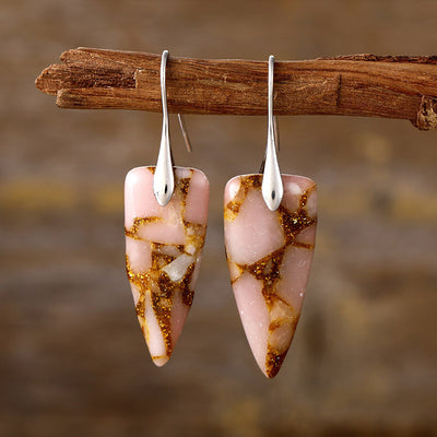 Pendientes de Flecha con Piedra Lunar Durazno: potencia tu intuición con estilo