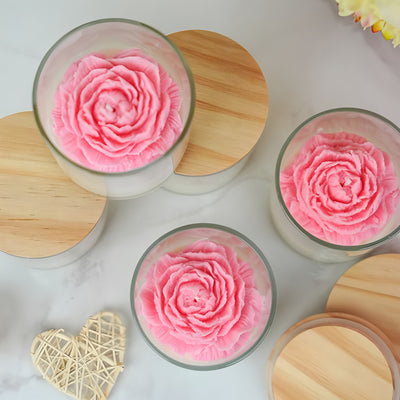 Vela de Aromaterapia de Cera de Soja con Flor de Peonía – Belleza, Calma y Energía Amorosa