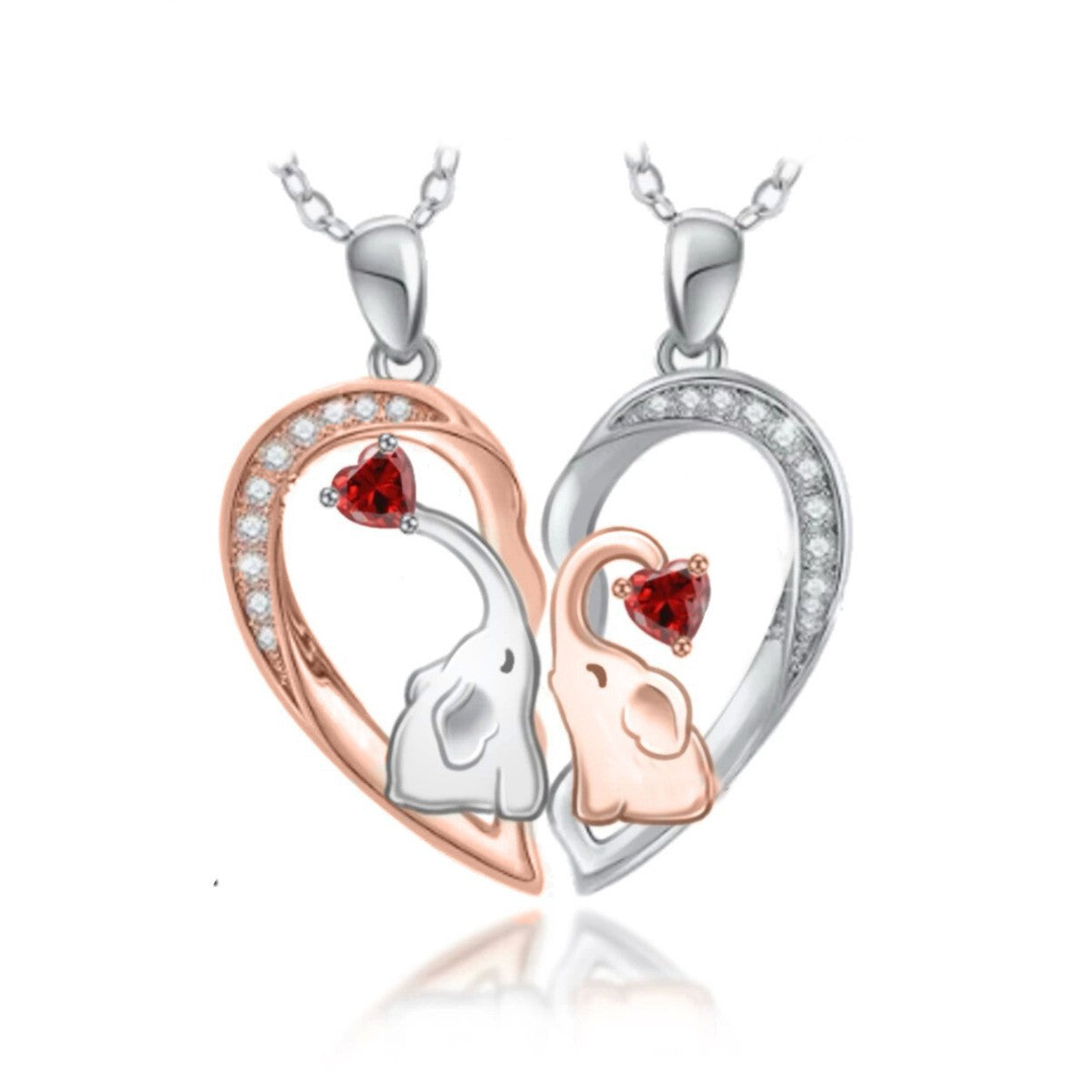 Collares de pareja en plata 925 con granate, símbolo de amor profundo y conexión duradera