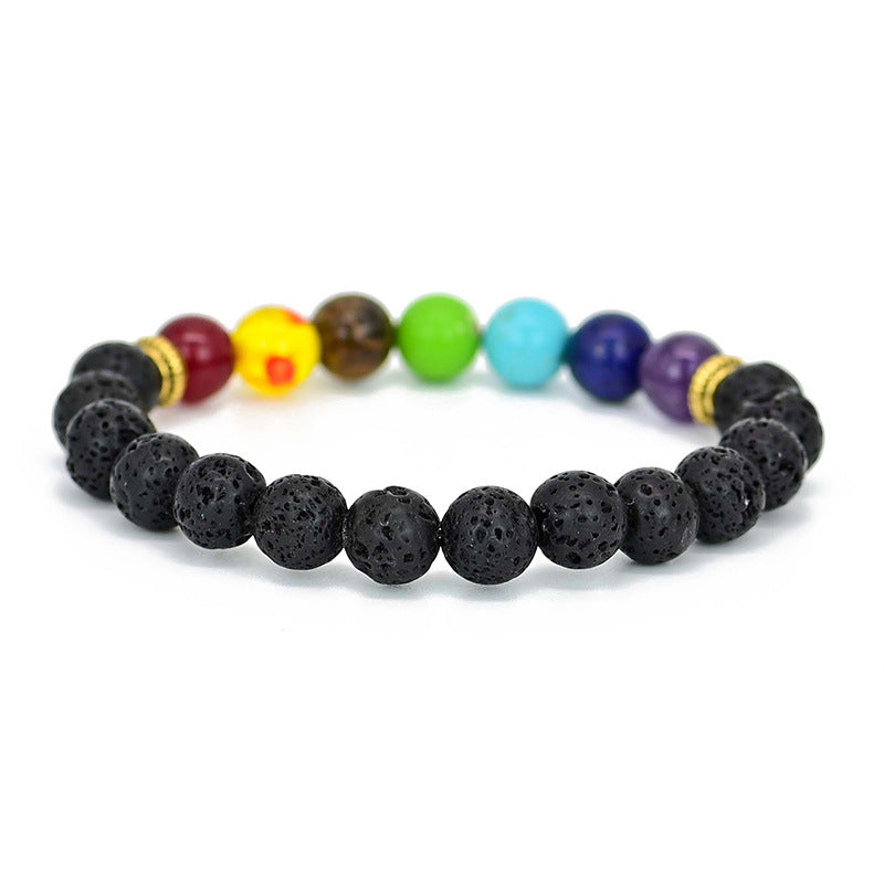 Pulsera de Piedra Volcánica y 7 Chakras – Armonía y energía vital