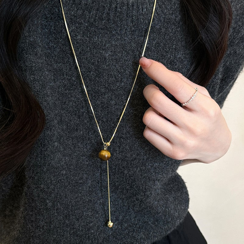 Collar Largo de Ámbar Natural – Protección y Equilibrio en tu Estilo