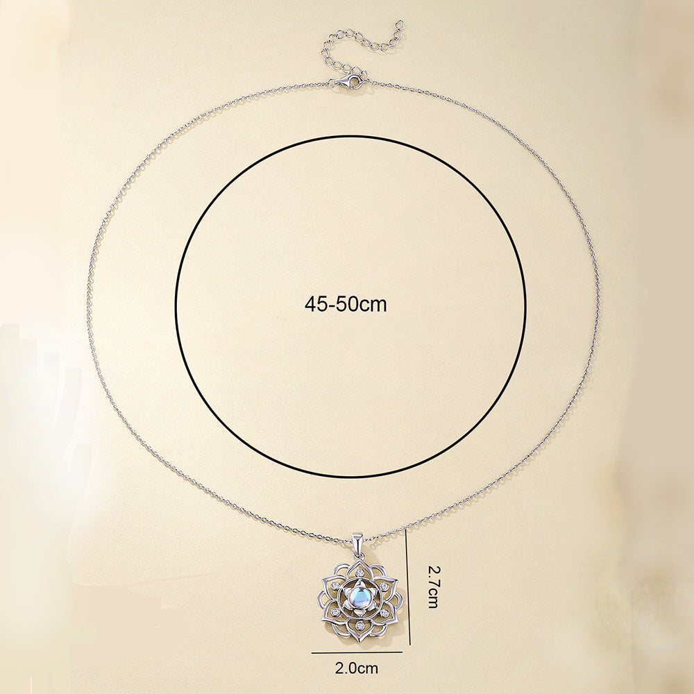 Collar loto en plata 925, diseño versátil y espiritual