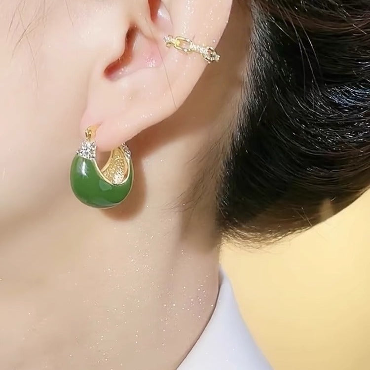 Pendientes de Cuarzo Verde y Esmalte: Lujo Ligero & Energía Renovadora