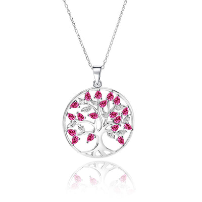 Collar árbol de la vida con 12 piedras de nacimiento en plata 925, armonía familiar y conexión espiritual