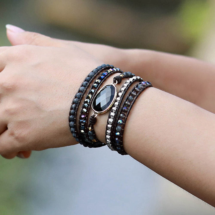 Protección y Elegancia: Pulsera de Ágata Negra Tejida a Mano