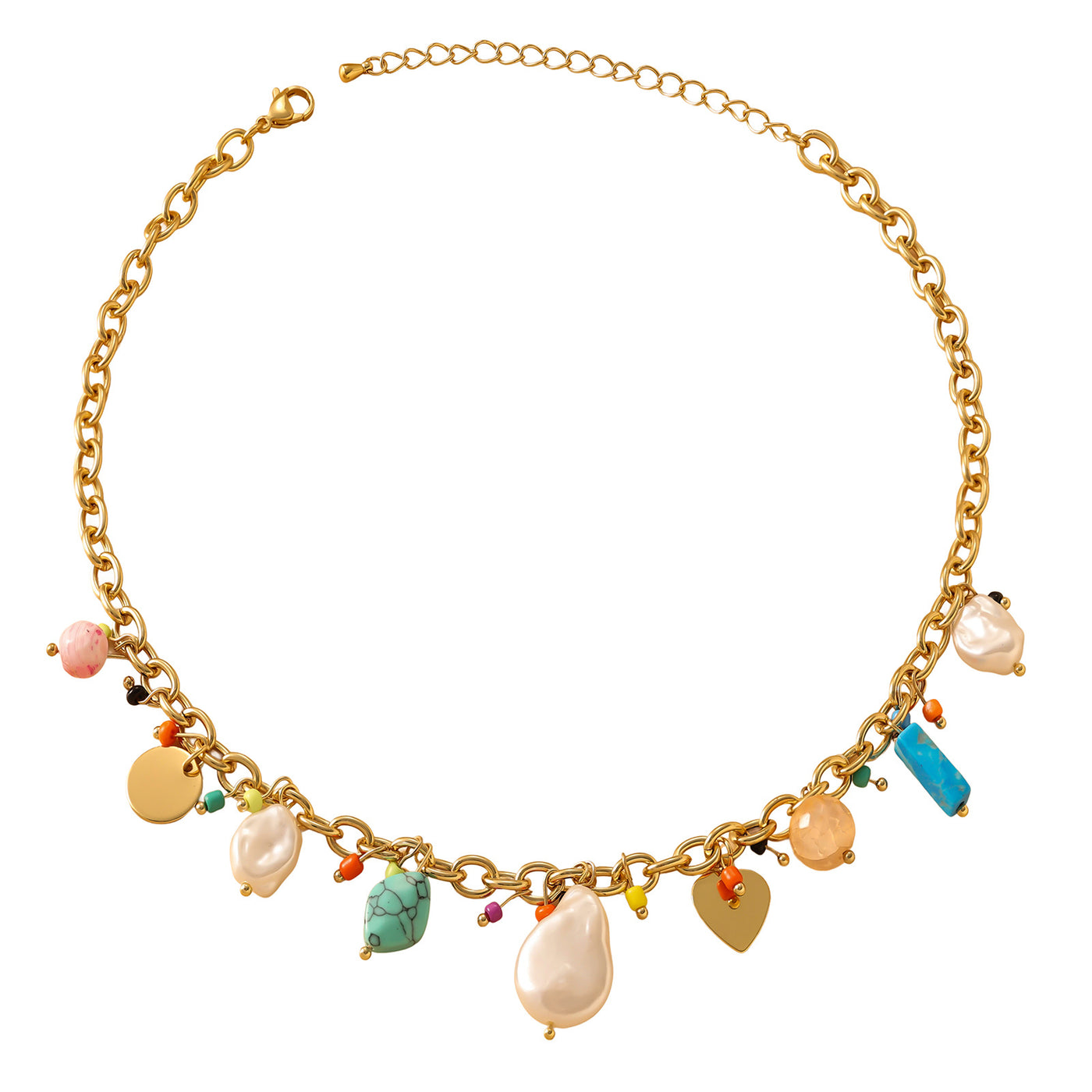 Collar de Energía y Estilo: Armonía con perlas y minerales naturales