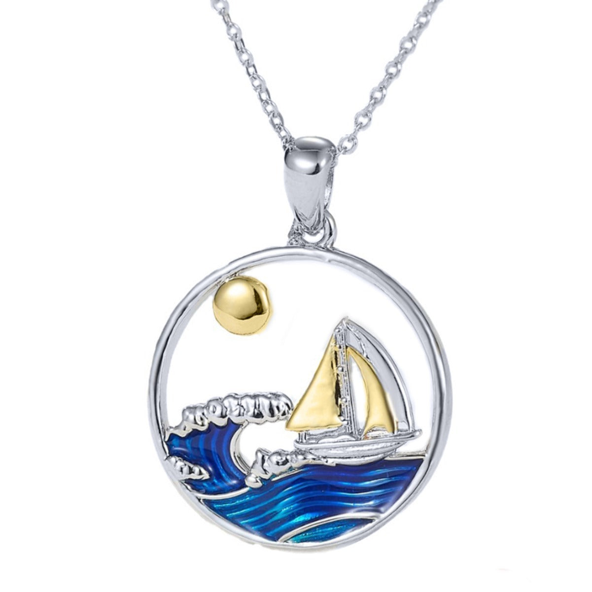 Collar náutico en plata 925 con elementos marinos, estilo veraniego y elegante