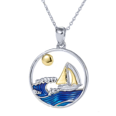 Collar náutico en plata 925 con elementos marinos, estilo veraniego y elegante