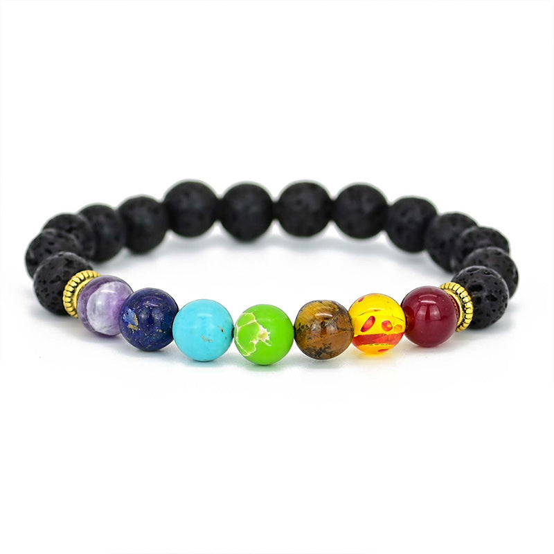 Pulsera de Piedra Volcánica y 7 Chakras – Armonía y energía vital
