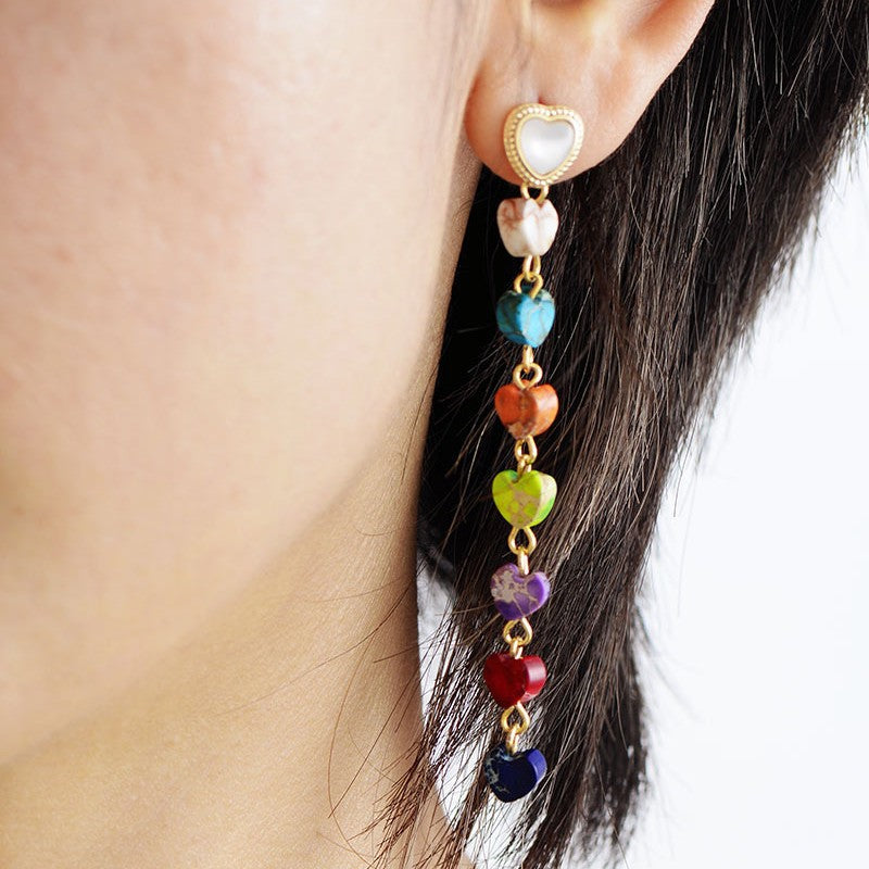 Armoniza Tus Chakras y Vibra en Equilibrio con Pendientes de 7 Piedras Naturales