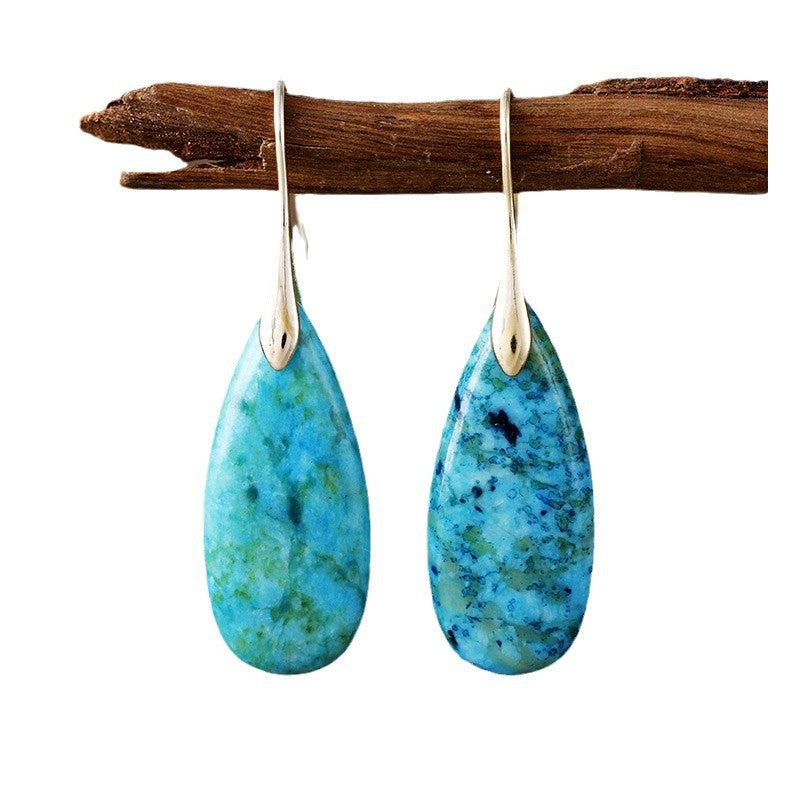 Serenidad y Comunicación: Pendientes Gota de Crisocola Natural