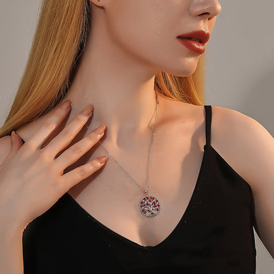 Collar árbol de la vida con 12 piedras de nacimiento en plata 925, armonía familiar y conexión espiritual