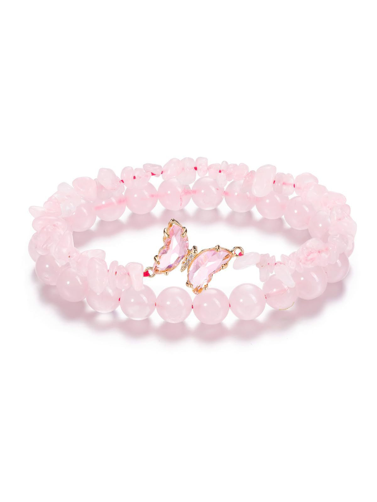 Pulsera de Transformación y Energía con Mariposa y Piedras Naturales