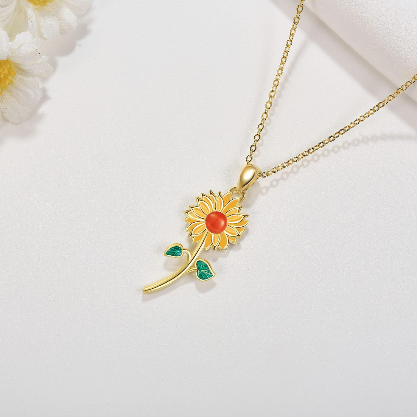 Collar girasol en plata 925, símbolo de alegría y luz interior