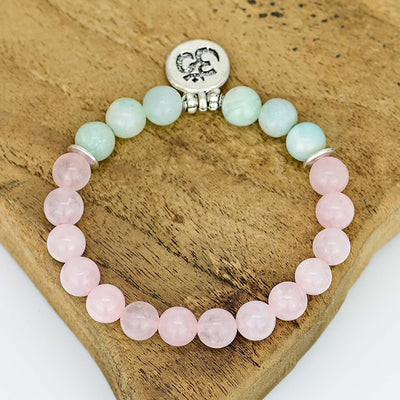 Pulsera de Cuarzo Rosa y Amazonita – Amor, serenidad y conexión espiritual