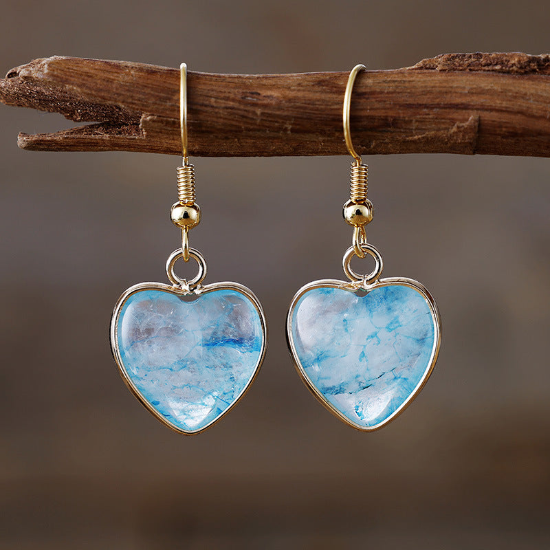 Pendientes corazón de piedra natural: amor, protección y energía positiva