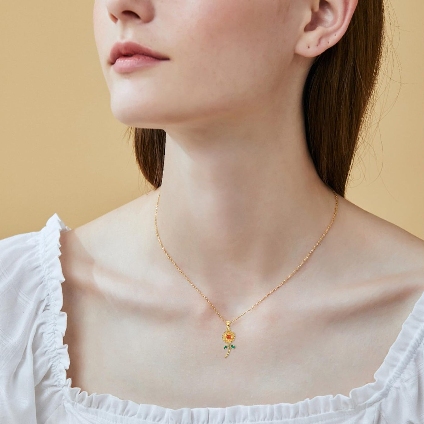 Collar girasol en plata 925, símbolo de alegría y luz interior