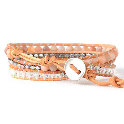 Energía Natural y Estilo: Pulsera de Piedras Naturales Tejida a Mano