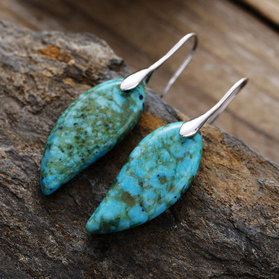 Serenidad y Comunicación: Pendientes Gota de Crisocola Natural