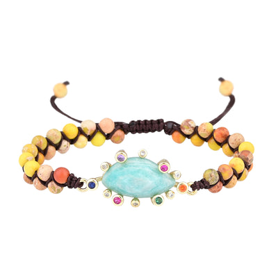 Pulsera de Amazonita con Cristales Multicolores